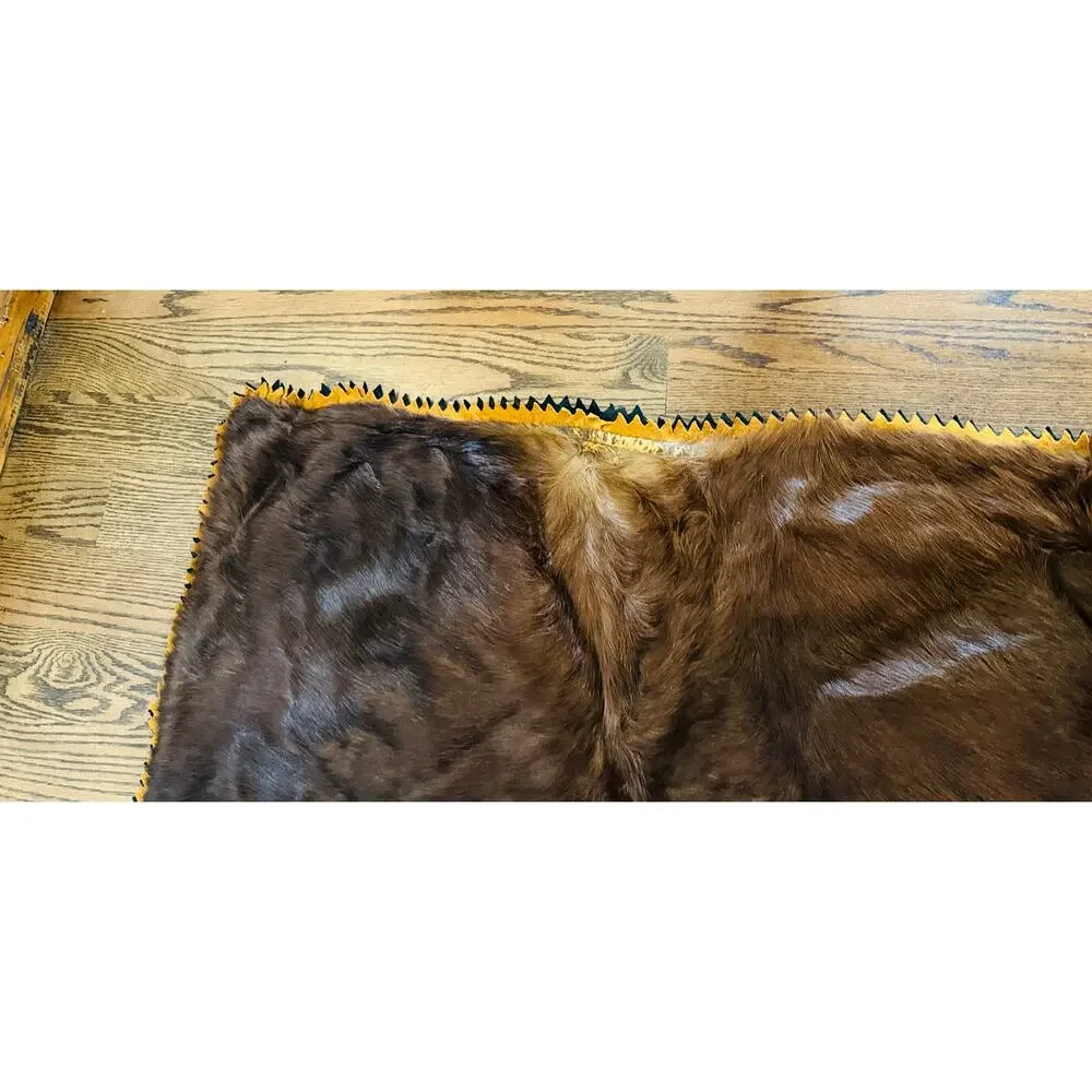 Antique Horse Hair Carriage Buggy Sleigh Wool Blanket by Edes Robe Tanning